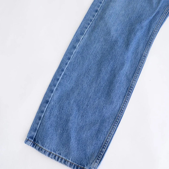 Levis 505 Mid-Wash Straight Leg  Blue Denim Jeans Size 36X30 - Picture 7 of 14